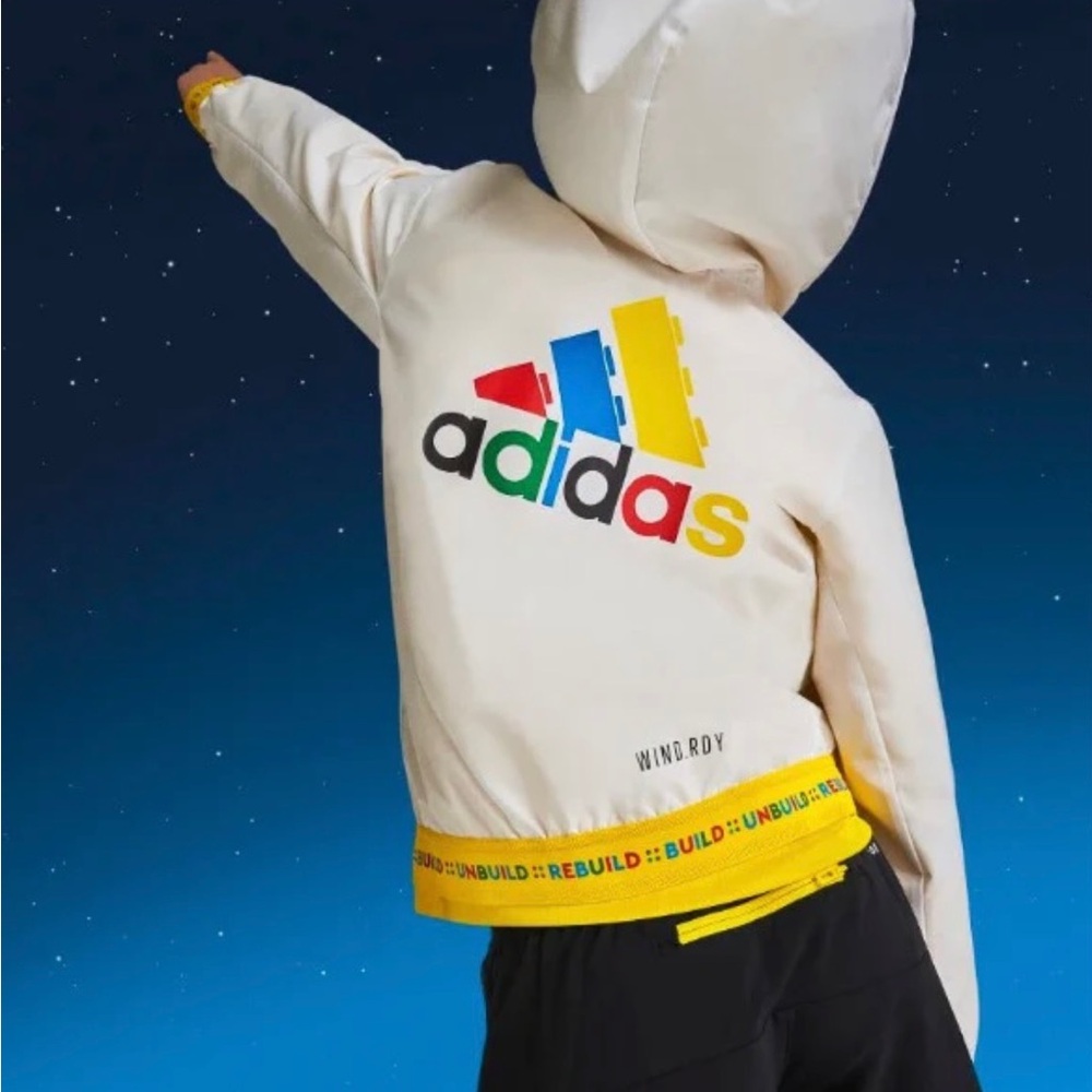 Adidas X Lego Windbreaker Youth Medium WIND.RDY Colorful Logo Limited Edition